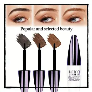 Easy Peel-Off Eyebrow Gel-Waterproof&Sweatproof, Long-Lasting Black or BrownTattooTint, Film Forming, Medium Coverage for AllSkinTypes Makeup Daily