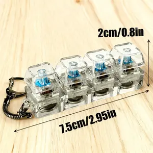 Keyboard Fidget Toy for Adults Fidget Keyboard Clicker Toys with LED Lights Keychain Stress Relief for Anxiety Decompression