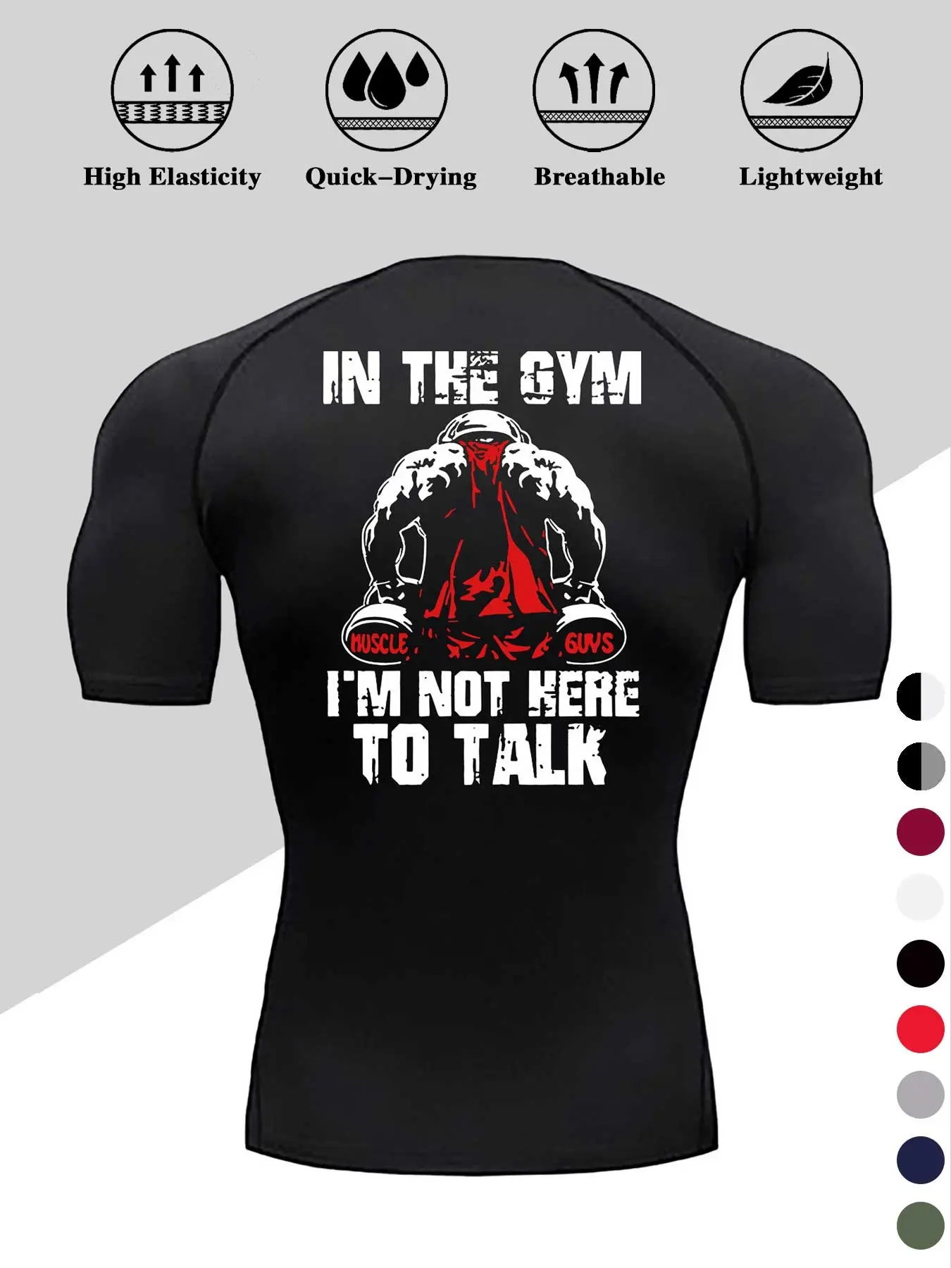 Men's Dragon Print Compression T-Shirt, Quick-Dry Breathable Stretch Fabric, Tight-Fitting Short Sleeve Top for Fitness and Outdoor Activities, Breathable Workout Shirt, Gym Shirts, Gym Tees, Gym Tops