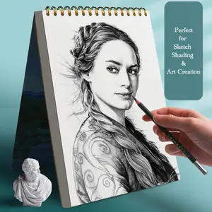 1pc 8.3” x 11.7” A4 Size Premium Sketch Book, Top Spiral Bound Drawing Pad, High Quality Large Drawing Paper, 60 Sheets 98lb/160gsm, Professional Sketchbook for Artists Beginners & Professionals Art Sketchbooks