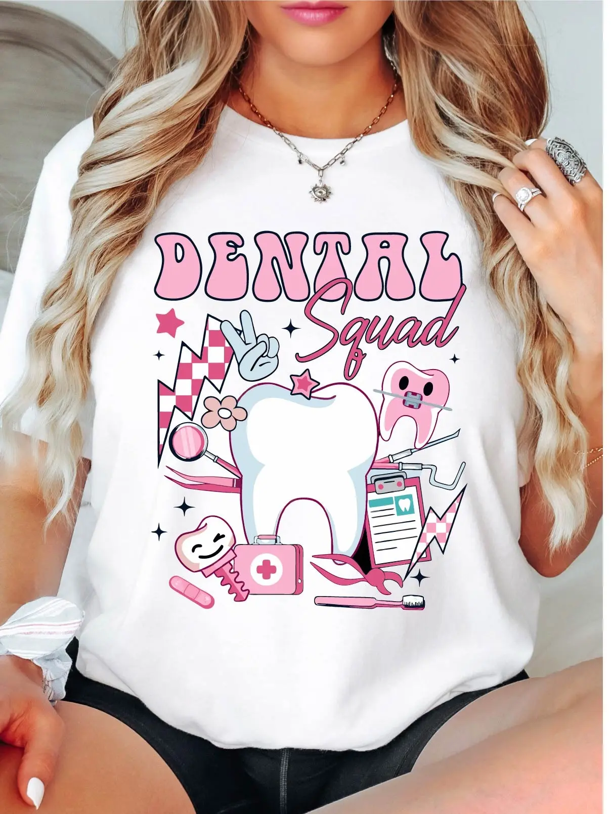 Retro Dental Squad T-Shirt, Dental Assistant Shirt, Dental Clinic Tee, Dental Student Gift Tee, Dental Hygienist Shirt, Dentist Appreciation Shirt.