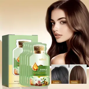 1 Box Of 10 Packs Of Portable Individual Packaging, Black/coffee/chestnut Shampoo - Shampoo, Bubble plant Hair Dry Shampoo Natural Hair Dye Deep Cleansing Shampoo For Women And Men ，Suitable for All Hair Types, Easy to Use At Home