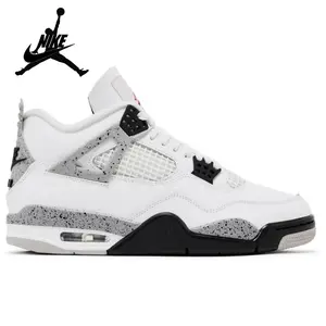 Nike Air Jordan 4 Retro OG 'White Cement' 2025 FV5029-100 - White Leather with Tech Grey Accents & Crimson Jumpman Logo