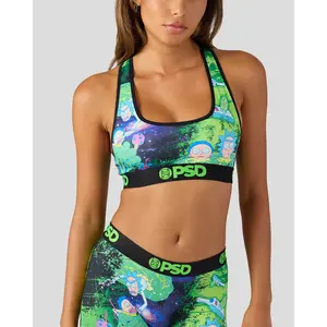 PSD Womens Rick & Morty Portal Void Racerback Sports Bra - Comfortable, Breathable, Ultra-light Fabric