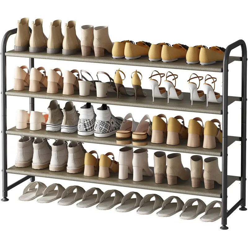 Multifunctional Shoe Rack Organizer - Stackable 2/3/4-Tier Large Size Unit with Numbered Parts, No Guesswork & Floor Protection, Freestanding Expandable Metal Closet Storage for Entryway, Dorm Room