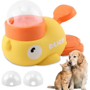 Duck Shaped Dog Treat Dispensing Toy with 3 Covers, Interactive Chew Slow Feeder for Small and Medium Dogs and Cats, Reduces Bloating and Prevents Gobbling