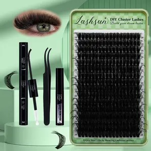 100D D Curl 18-24mm Mixed Length DIY Cluster Lashes Kit, 1 Box Soft and Comfortable False Eyelashes, Long-lasting Lashes Kit for Women & Girls, Individual Lashes Cluster