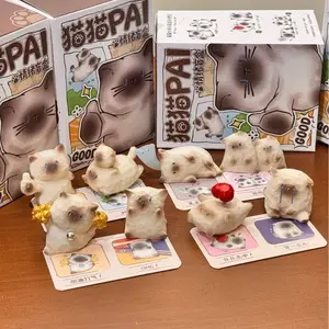 Cat Pai Emotion Blind Box Genuine Cute Creative Cat Couple Figurine, Perfect Birthday Surprise Gift for Girls, Adorable Collectible