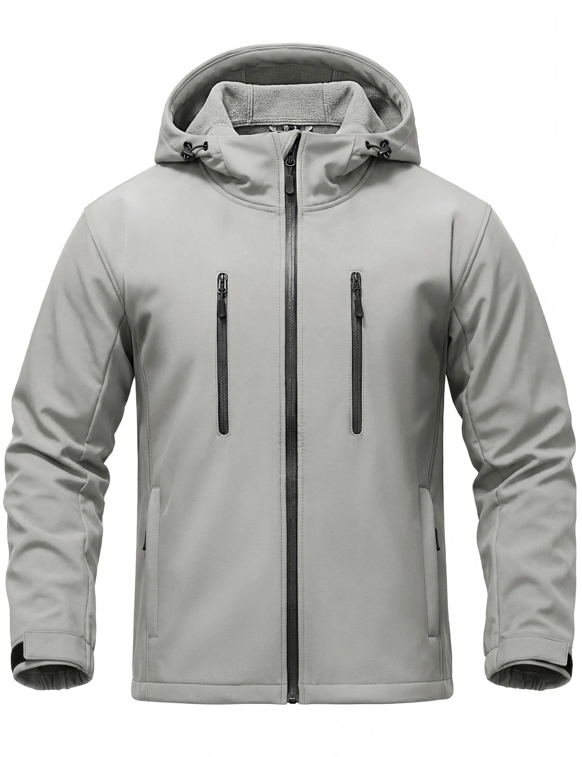 Men's Lightweight Softshell Jacket Winter Fleece Lined Warm Coat | Waterproof,windproof | Chest-pockets,adjustable hood | Ideal for rain,hiking,snow,ski