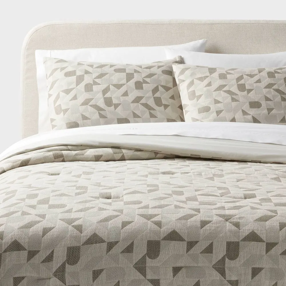 Threshold Dark Geo Matelasse Comforter and Sham Set - Jacquard Woven Bedding Sets, Comforter Collection Piece, Comforter Set