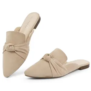 MUSSHOE Women’s Comfortable Pointed Toe Mules Slip-On Flats Footwear outdoorfun