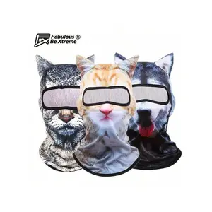 Fabulous Be Xtreme 4-Season Animal Head Outdoor Sports Anti-UV Face Mask, 3D Digital Printing Ski Mask