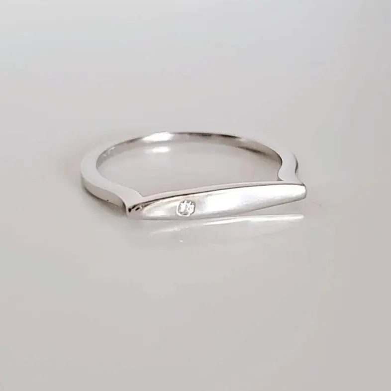 Emma Vera Jewelry Women's 925 Sterling Silver Stackable Ring - Minimalist High-Polish Flat-Top Bar with Cubic Zirconia