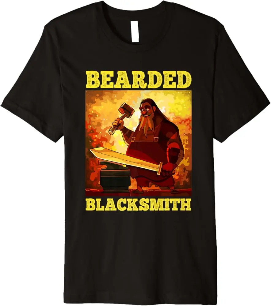 Bearded Blacksmith Anvil Blacksmith Premium T-Shirt