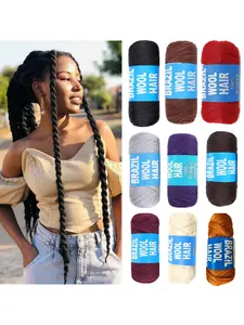 African Braided Hair Bun Yarn Ball Dreadlock Thread Synthetic Fiber Wig, African Dreads Polyester Wire Wig