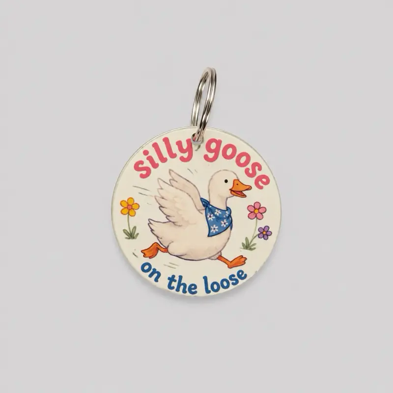 Silly Goose Keychain Accessory, Goose Motif Playful Charm, Durable Plastic Keyring