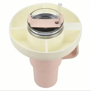 Snack Tray for Stanley Tumbler 40oz, Drinkware Accessories 4-grid Candy Nuts Tray, Portable Snack Bowl, Drinkware Water Bottle Accessories, Reusable