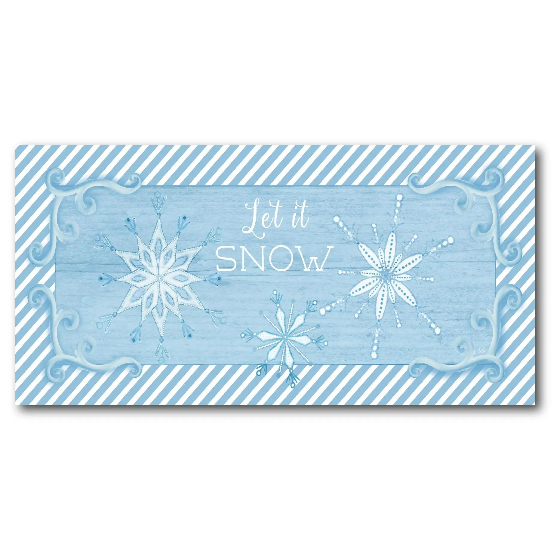 Courtside Market Snowflake Blue 12x24 Canvas Wa ll Art