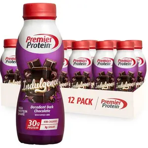 Premier Protein Indulgence Shake, Decadent Dark Chocolate, 30g Protein, 11.5 fl oz, 12 ct Beverage
