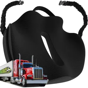 Large  Seat Cushion for  Driver Seat Cushion - Upgraded  Support, CertiPUR-(R) Certified - Thick Memory ,  for Hours of Driving, Trucker Approved Big Rig - Black