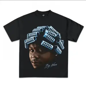 Men's Big Worm Graphic T-Shirt, Vintage Grunge Streetwear Style, Soft 100% Cotton Hip Hop Tee with Round Neck for Fans