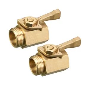 M MINGLE Heavy Duty Brass Garden Hose Shut Off Valve, 3/4 Inch, 2-Pack with 2 Hose Washers, ChristmasGift