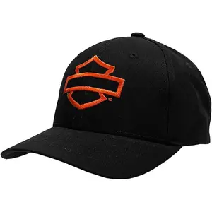 Harley-Davidson Men's Embroidered Open B&S Adjustable Snapback Baseball Cap Black