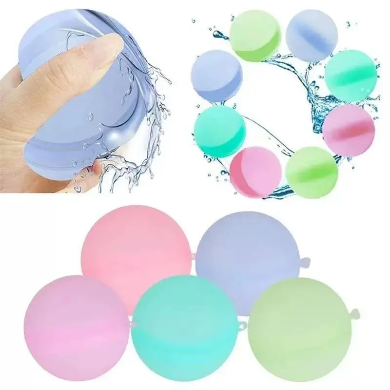 Reusable Silicone Water Balls, Quick Fill Water Fight Toys for Kids, Swimming Pool Reusable Splash Balls, Stress Relief Exploding Water Ball