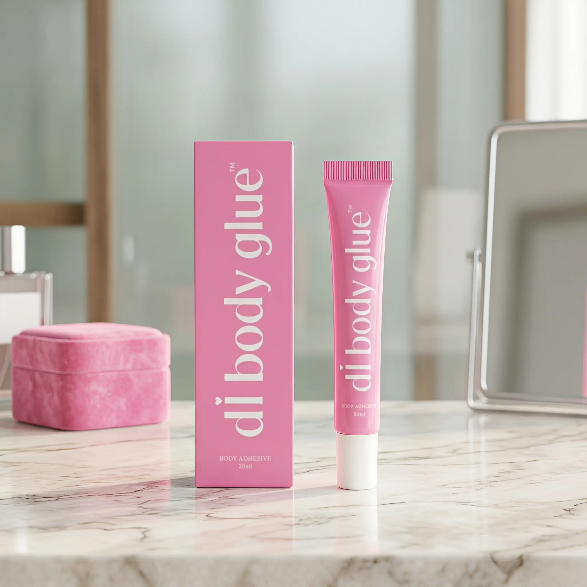 Women's Bra Accessory Body Glue (20ml) - Compact Tube, Invisible Hold, Sweatproof, Anti-Gaping, Skin-Safe Grip, Strapless Fix, Soap-Water Clean Fashion Adhesive for Daily Wardrobe Malfunction Prevention
