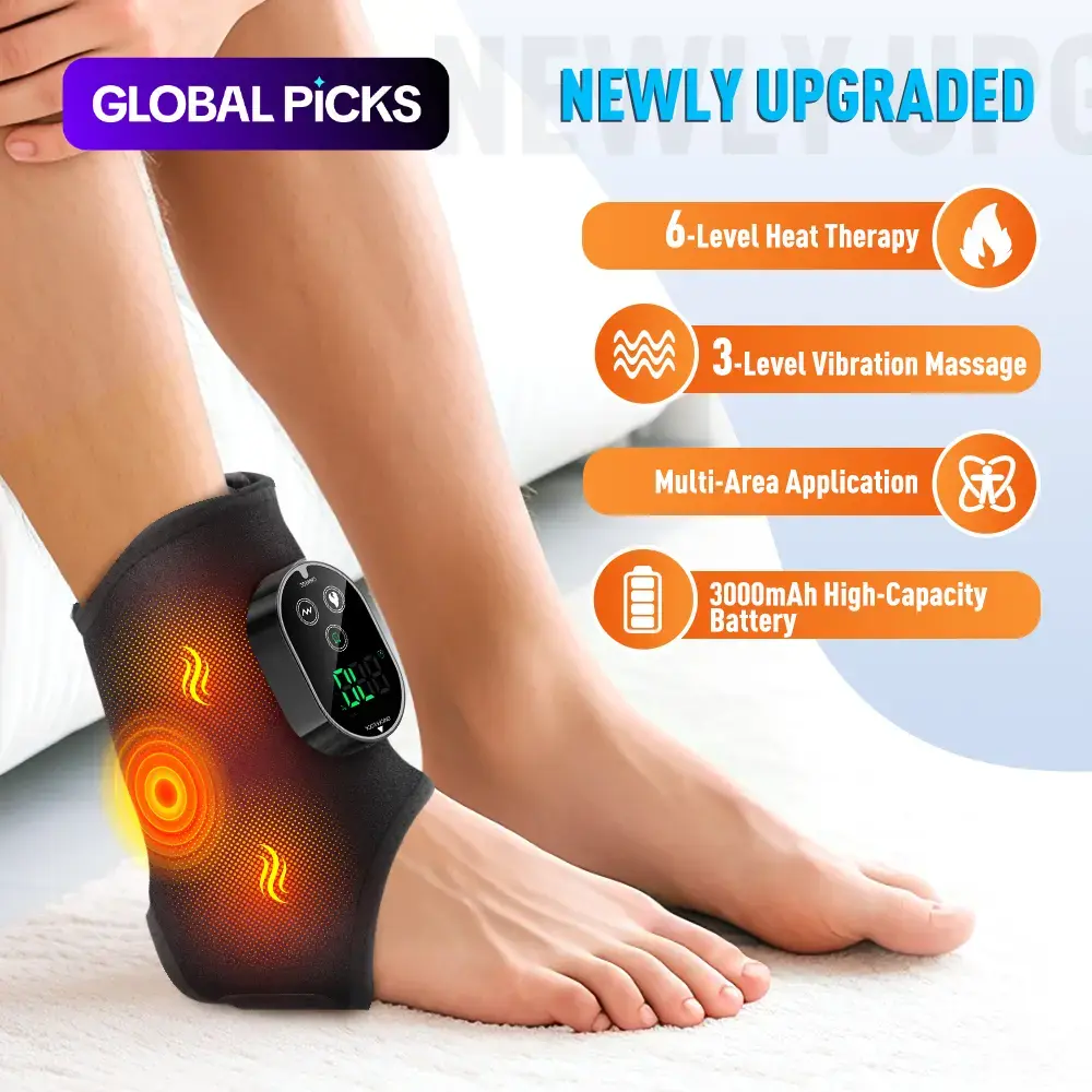 Heated Vibration Foot Massager with 6 Heat Settings and 3 Modes, USB-Rechargeable Massagers with Long Battery Life, Ideal Holiday Gift for Foot Pain and Stress Relief #GLOBAL PICKS
