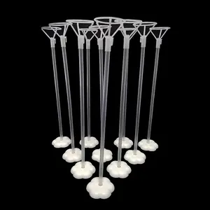 Clear Transparent Balloon Sticks and Stands 10pc set, holders, reusable balloon sticks for table top use with LED Bobo Balloon, for wedding decor, party decoration