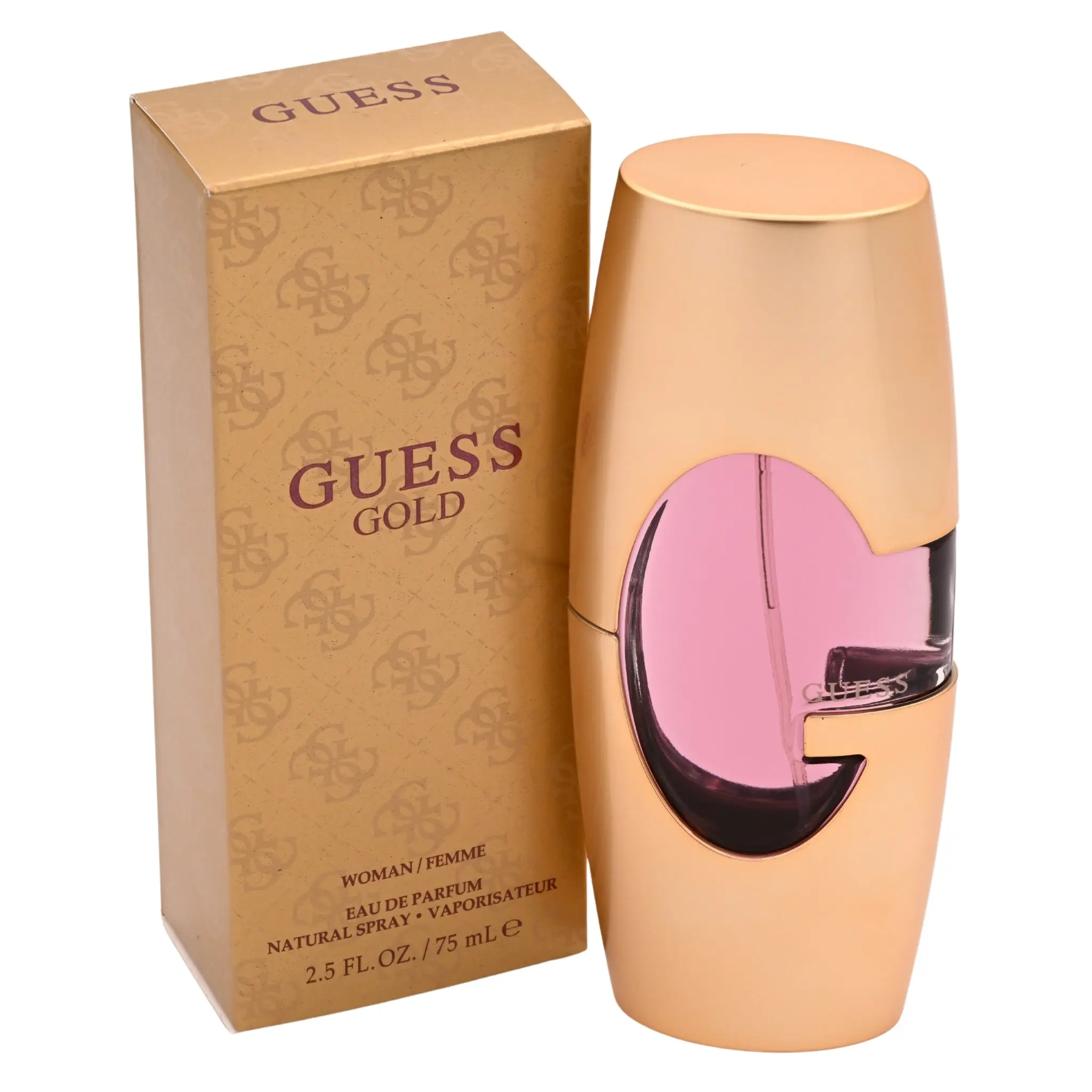 GUESS Women's Gold Luxurious Fragrance - 2.5 fl oz (2-2.9 fl oz Range), Honey Amber & Sweet Vanilla Scent, Citrus-Infused, Elegant, Lily-Infused, Sealed Box Single Item, Citrus-Infused Women's Fragrance, Amber Women's Fragrance