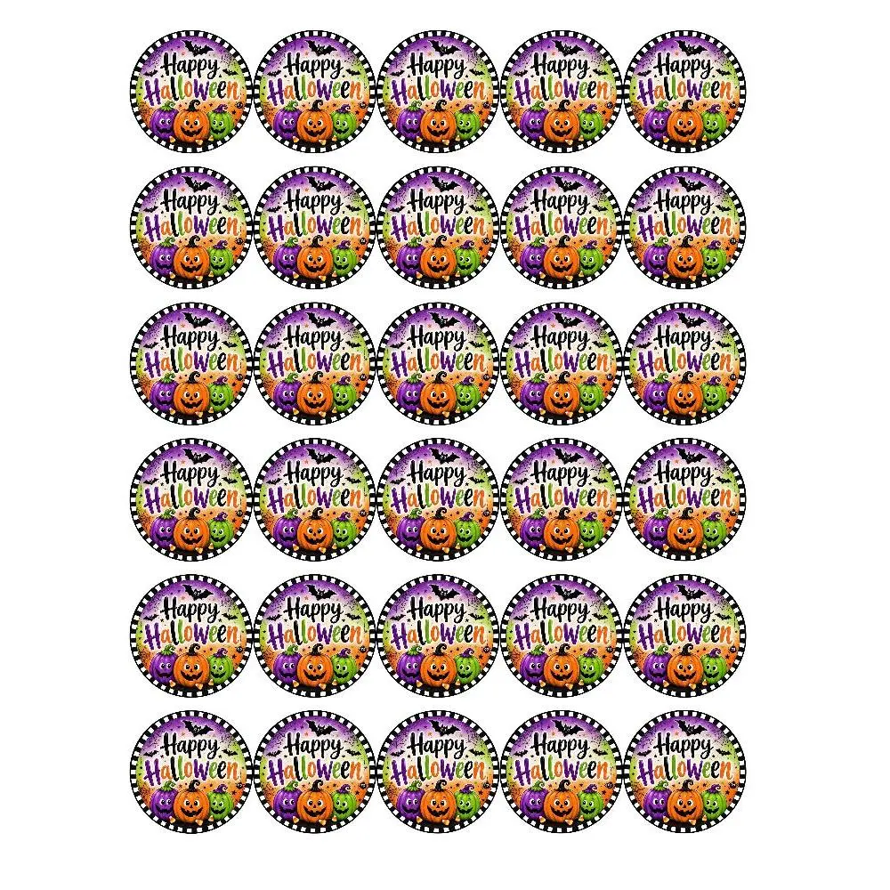 Bond Edible Transfer Sheets Halloween Edition Circle Diameter 1.5 for Gelapaletas Festive Design