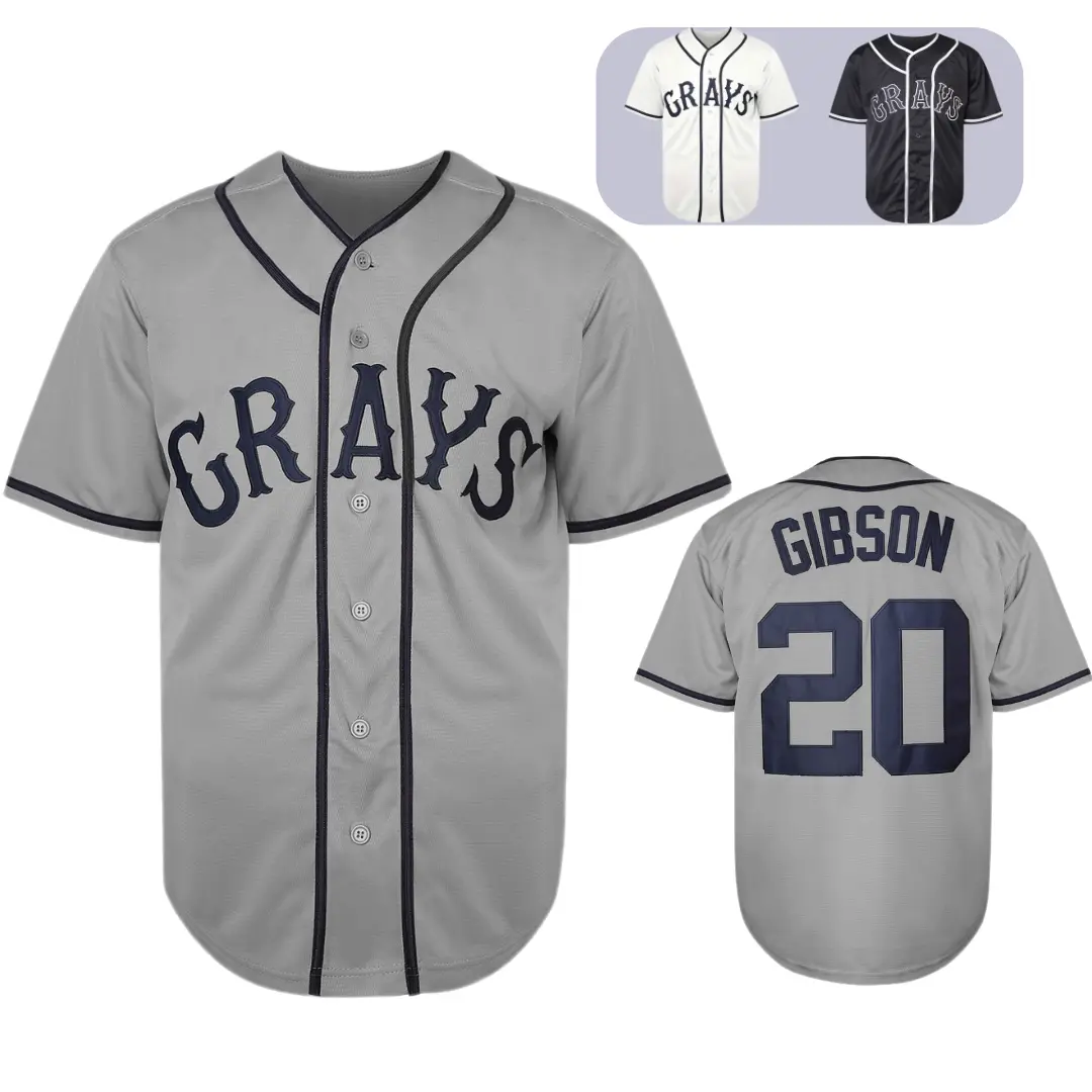Men's Grays #20 Throwback Baseball Jersey, Vintage-Inspired Mens Jersey Style Shirt with Stitched Letters, Lightweight Short Sleeve V-Neck Button-Down for Fans, Retro Jersey Style