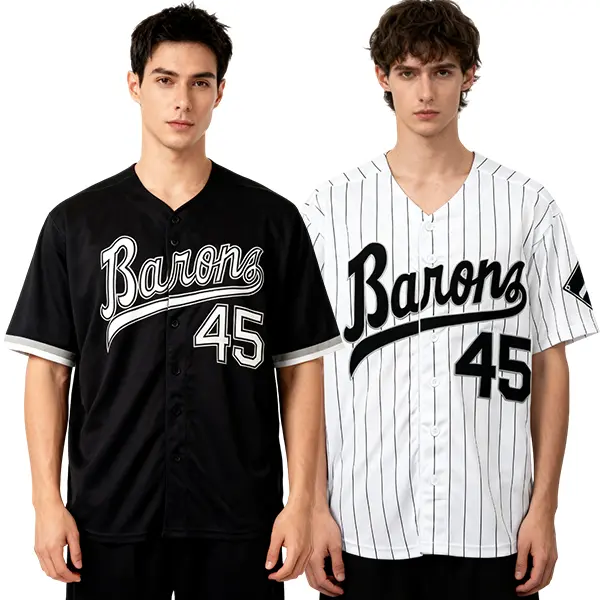 Unisex #45 Striped Sporty Chic Baseball Jersey - Stitched Logo Button-Down 90s Hip Hop Streetwear Top, Black & White, S-3XL Large Sizes, Watch Party Wear, Do Not Dry Clean