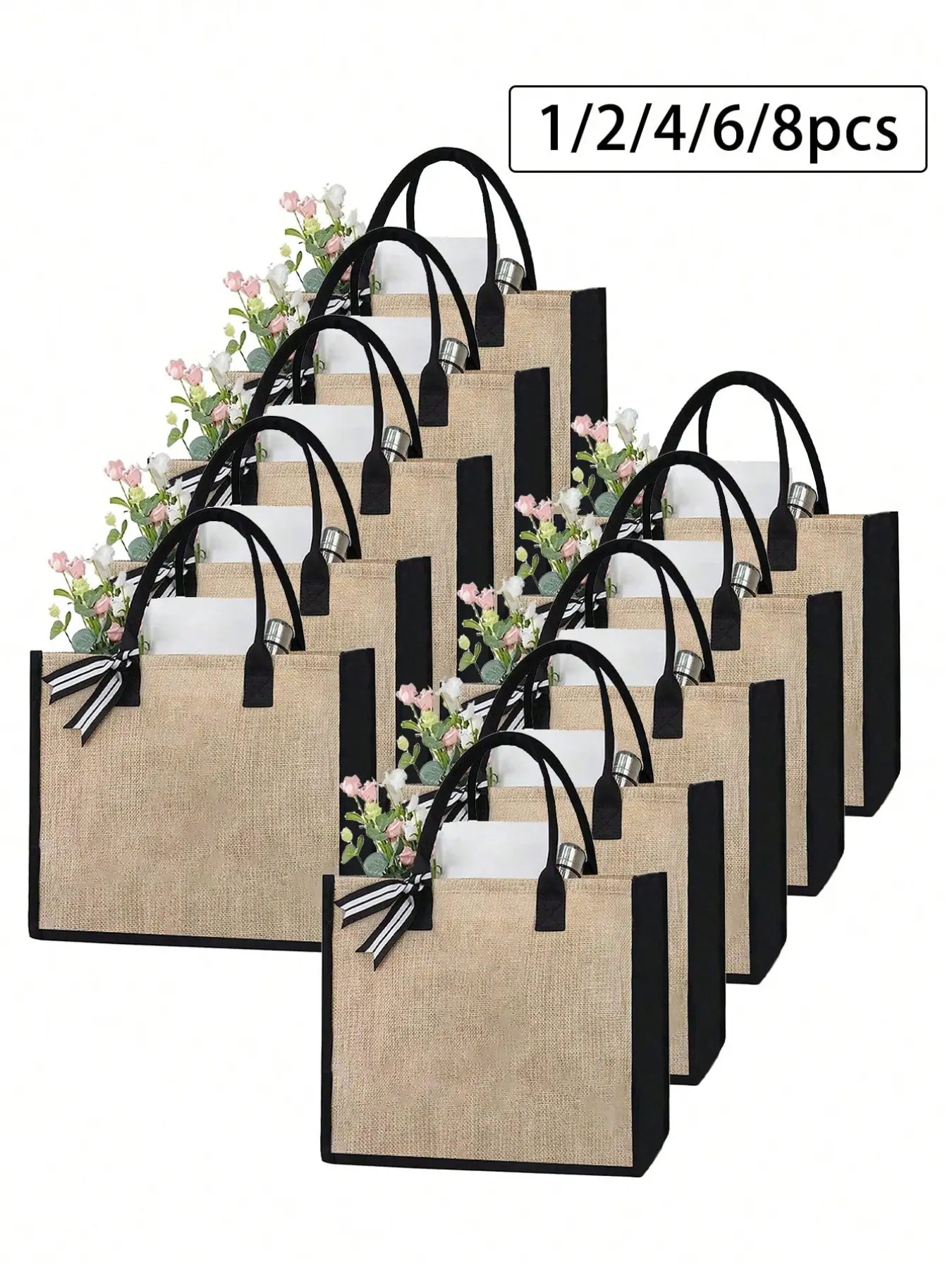 Linen Handbag Set, DIY Design, Elegant Casual Style, Perfect for Weddings, Birthdays, Beaches, Travel, Large Capacity, Elegant Commuter Bag
