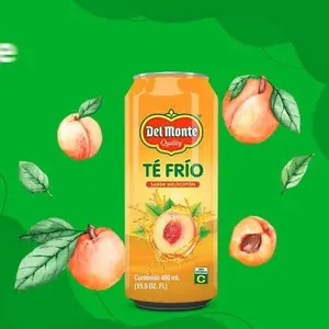 Del Monte Ice Tea Flavia Peach/ Sabor Melocotón 450ml Made in Guatemala Beverage