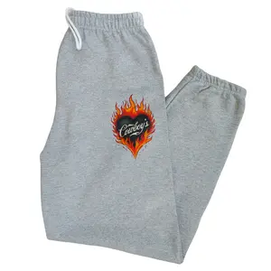 Cowboys Flame Heart Sweatpants for Women, Grey Oversized Sweatpant, Cowgirl Outfit, Streetwear Outfits, Comfortable Edgy Pants, Cozy Loungewear, Women's Joggers, Travel Airport Looks, 50 Cotton 50 Polyester Athleisure Bottoms, Sweats
