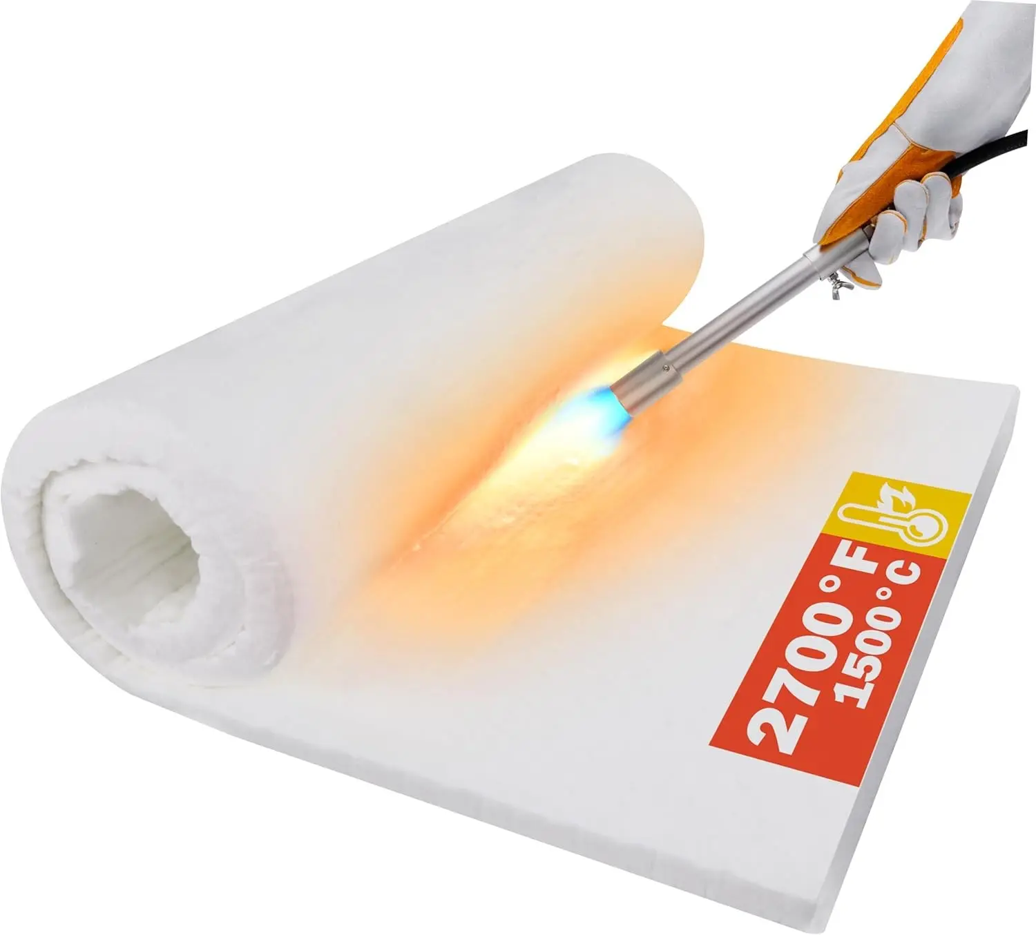 Ceramic Fiber Insulation, 24"x15.7"x1" Thick | 2600F Fireproof Insulation Blanket, for Wood Stove Baffle, Fireplace, Pellet Stove, Chimney, Furnace, Boiler and Pizza Ovens