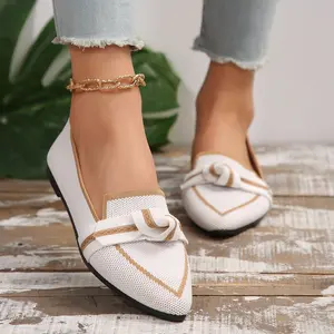 Stylish Pointed Toe Ballet Flats Women Breathable Printed Design Comfortable Lightweight Flats for School Work and Daily Wear
