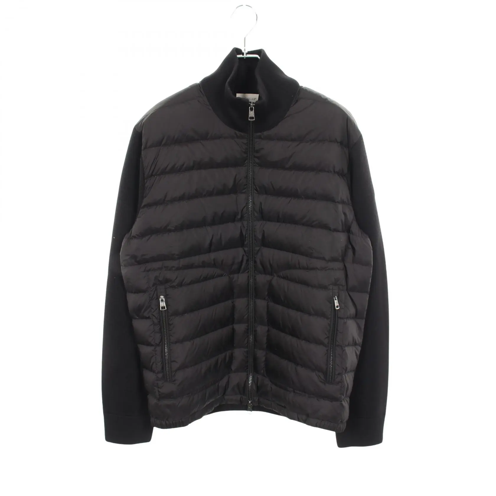 Pre-owned MONCLER Wool Small Leather Goods Knit Down Jacket