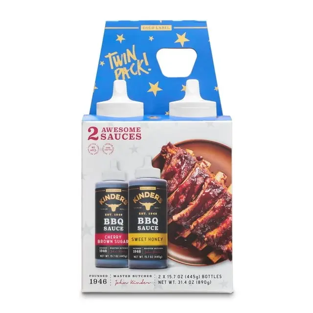 Kinder's Gold Label BBQ Sauce Variety Pack, 15.7 oz (2 Pack) – Premium Gourmet BBQ Sauces, Sweet & Tangy Carolina-Inspired Flavor, Perfect for Grilling, Dipping, Marinating & BBQ Cooking