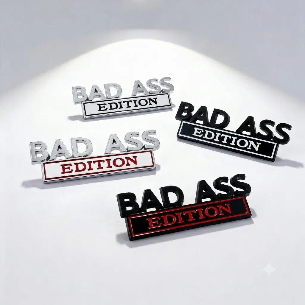 3D car emblem, car modification badge, BAD ASS car sticker, metal EDITION body sticker, rear emblem