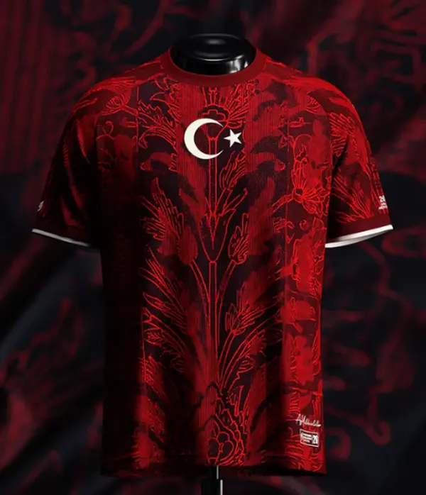 Premium  RED Football Heritage Jersey, Türkiye Flag, Football Jersey-The Kit Trikot,Retro Soccer Shirt