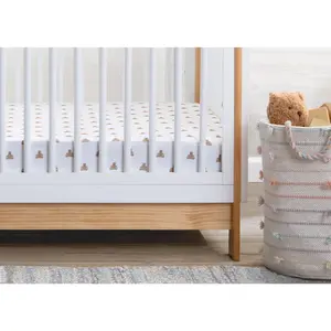 babyGap Tan Teddy Bears & Stripes 100% Organic Cotton Crib Sheets - 2 Pack