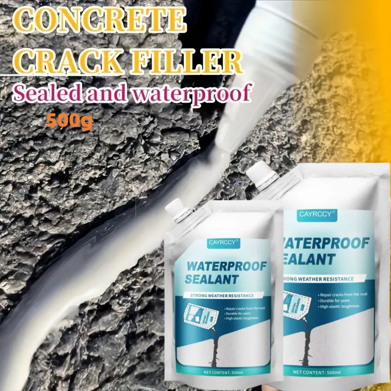 CAYRCCY 500ml Waterproof Sealant - Strong Water Resistant, Flexible, Cost-Effective Leak Repair for Home Roof Cracks, Window Gaps, All Surfaces
