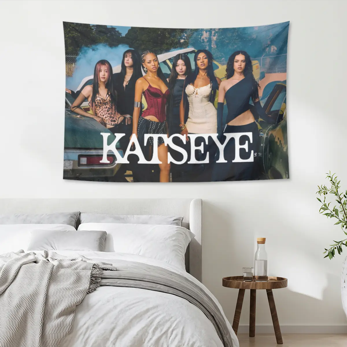 KATSEYE Beautiful Chaos Tree Design Tapestry - 30x40 in Durable Sweet Home Decor, Gentle Handwash All Seasons Wall Art for College Dorms, Outdoor Party Banners