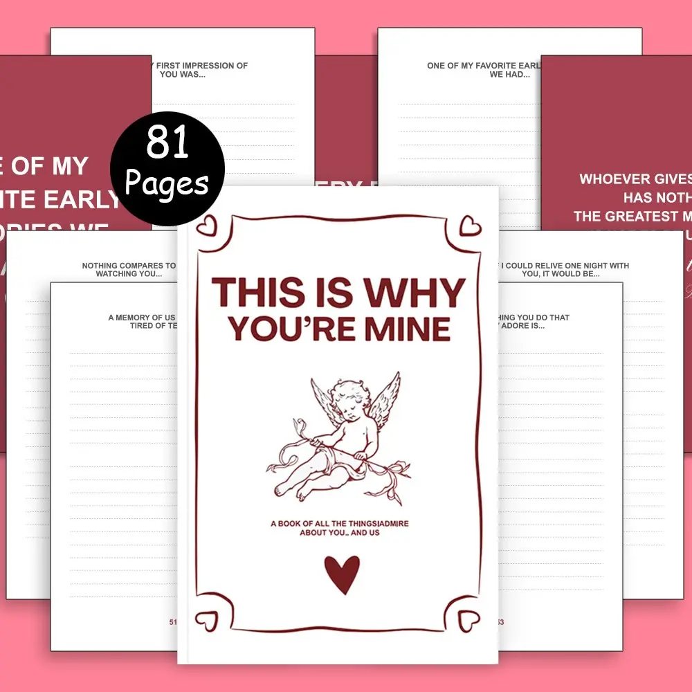 81-Page Couples Memory Journal, Guided Relationship Notebook with Romantic Prompts - A Keepsake Book for Capturing Favorite Moments & Reasons You’re Mine, Ideal for Gift, Anniversary Journal