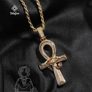 Mystical Eye of Horus Ankh Cross Pendant Necklace - 24inch Twist Chain, Ancient Egyptian Symbol for Protection & Style