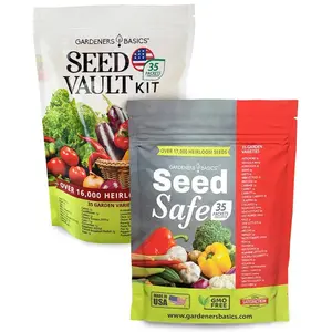 Survival Seed Vault Kit - 70 Heirloom Varieties for Self-Sufficient Gardening Home Planting Survival Vegetable Seed Kit
